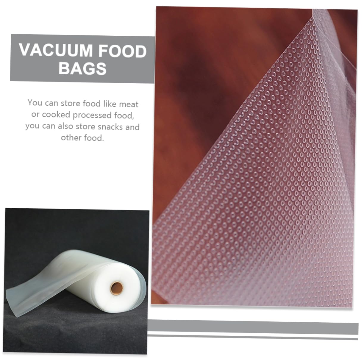 BRIGHTFUFU 19-mesh Vacuum Sealer Bags for Food 500x28cm Roll Sealable Storage for Long-lasting Freshness