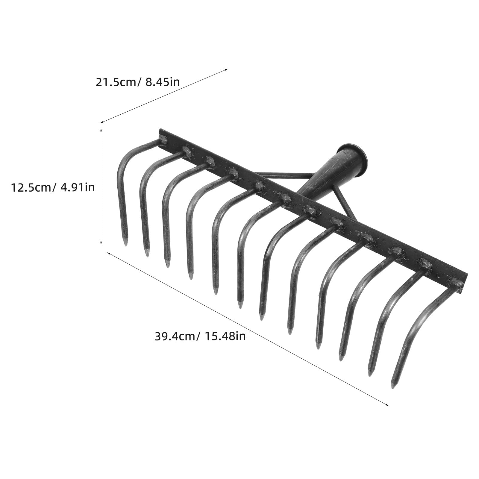 Rastrello Sarchiatore Multi-denti in Acciaio Alto Tenore, Nero | Terreno, Lavoro in Cortile e Aiuole, Design Denti Unico, per Uso Professionale e Hobbistico