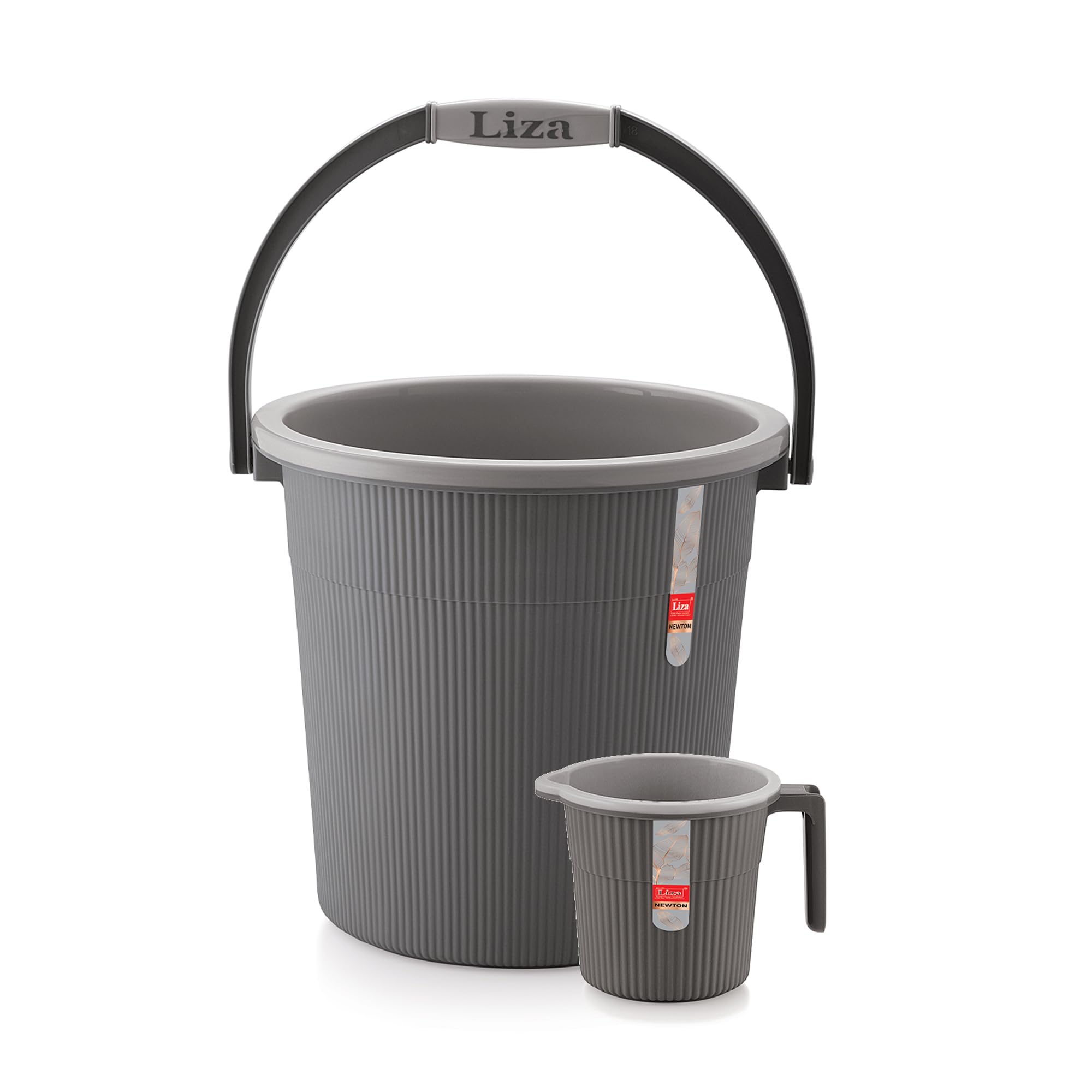 LD LUCIDO DECORE Modern Heavy Plastic Bathroom Set Of 2-20L Bucket & 1L Mug Combo, Dark Grey (B0CHZ18HHH) Amazon Price History, Amazon Price Tracker