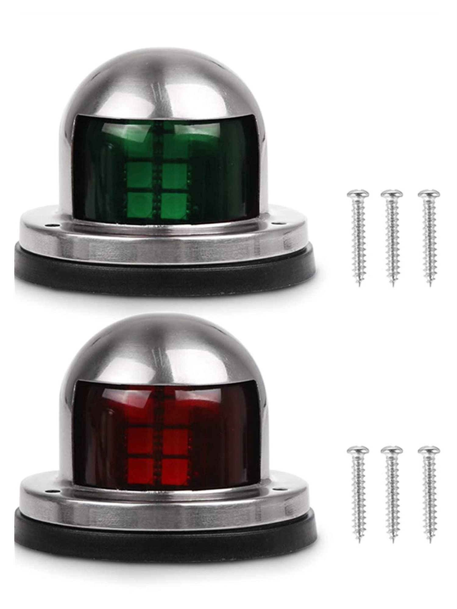 Acciaio inossidabile 12V barca marino yacht navigazione rossa verde fiocco 8 GUIDATO Lampada del segnale luminosa di avvertimento Per la navigazione e la pesca