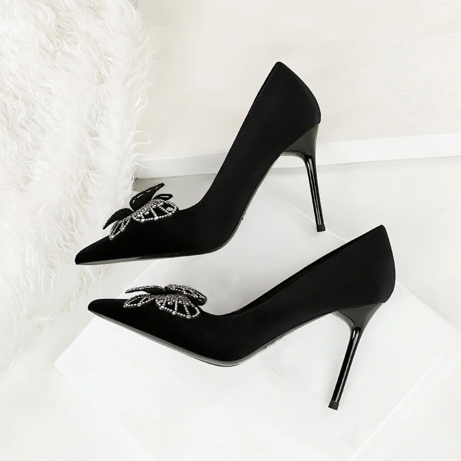 Zapatos altos de las señoras de encaje Stiletto Pumps cómodos y elegantes