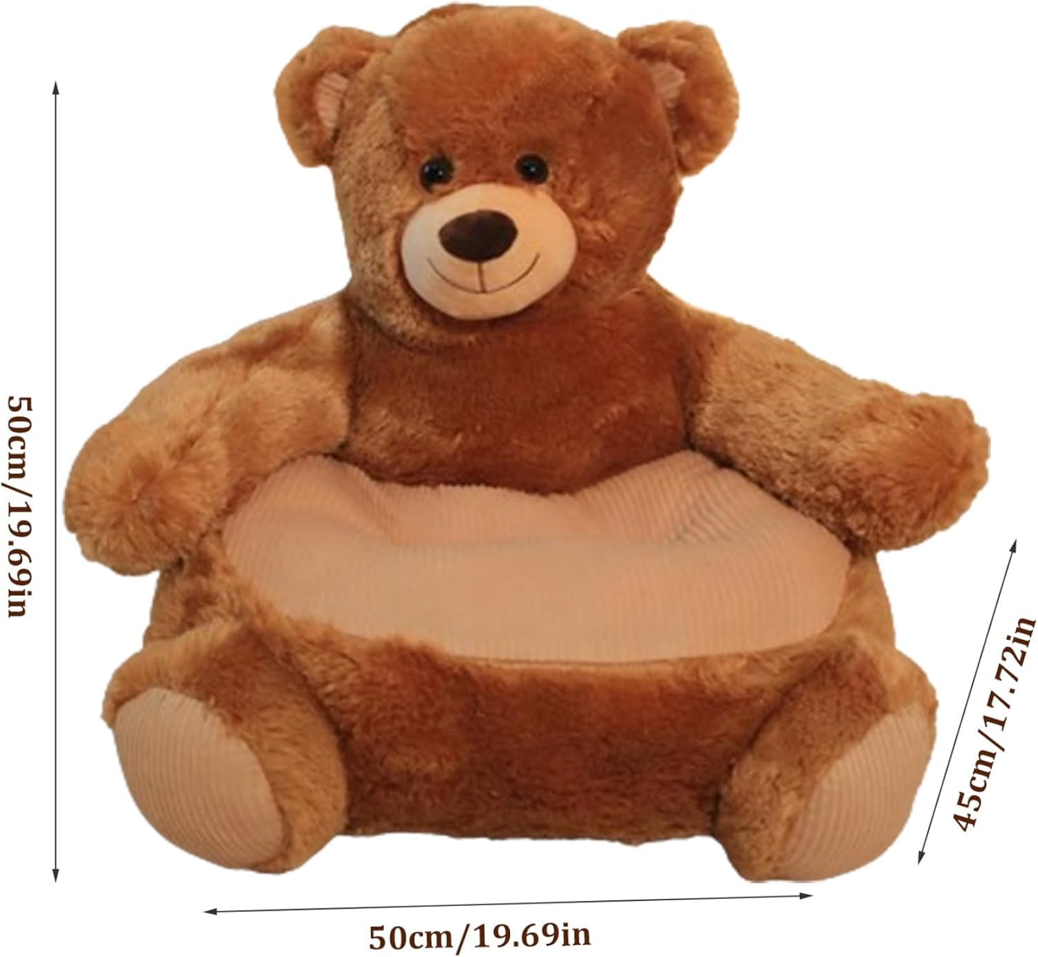 Kids Sofa 19.7x19.7x17.7 inch Stuffed Plush Kids Armchair Cute Bear Toddler Sofa Elastic Baby Armchair for Bedroom Furniture Home Decor Style 2..