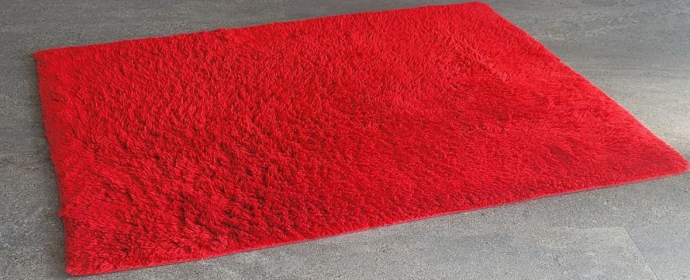 Spirella 10.15590 Badteppich 60 x 90 cm, True Red, 100% Bio-Baumwolle
