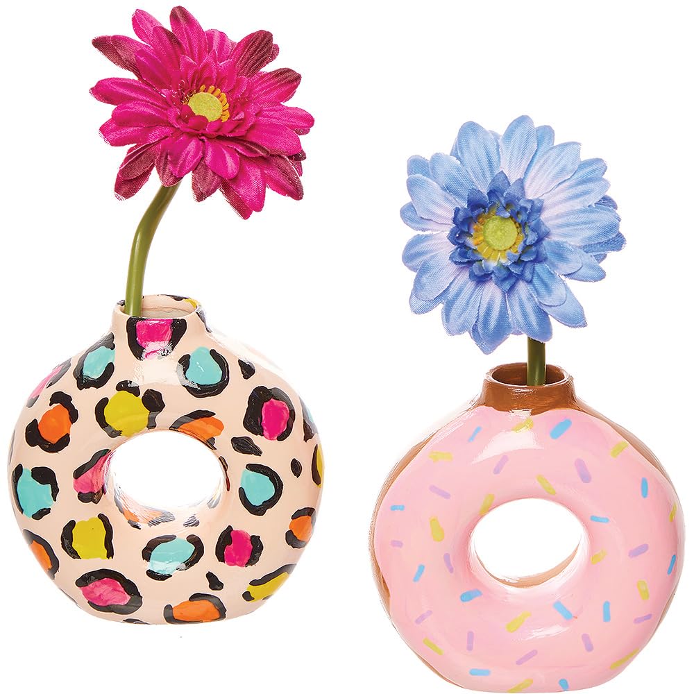 Baker Ross FX702 Ceramiczne wazony na pączki - zestaw 3 sztuk, ceramiczne półfabrykaty do dekoracji
