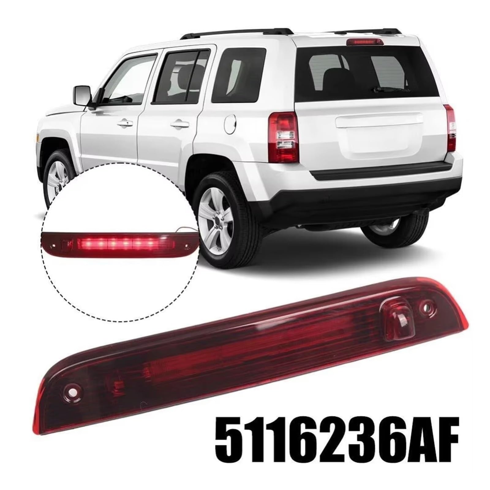 Terza Luce Stop A LED Per JEEP Per PATRIOT 2007-2017 Auto Rossa Posteriore di Alto Livello Terza Luce di Stop LED 5116236AF(Black Shell)