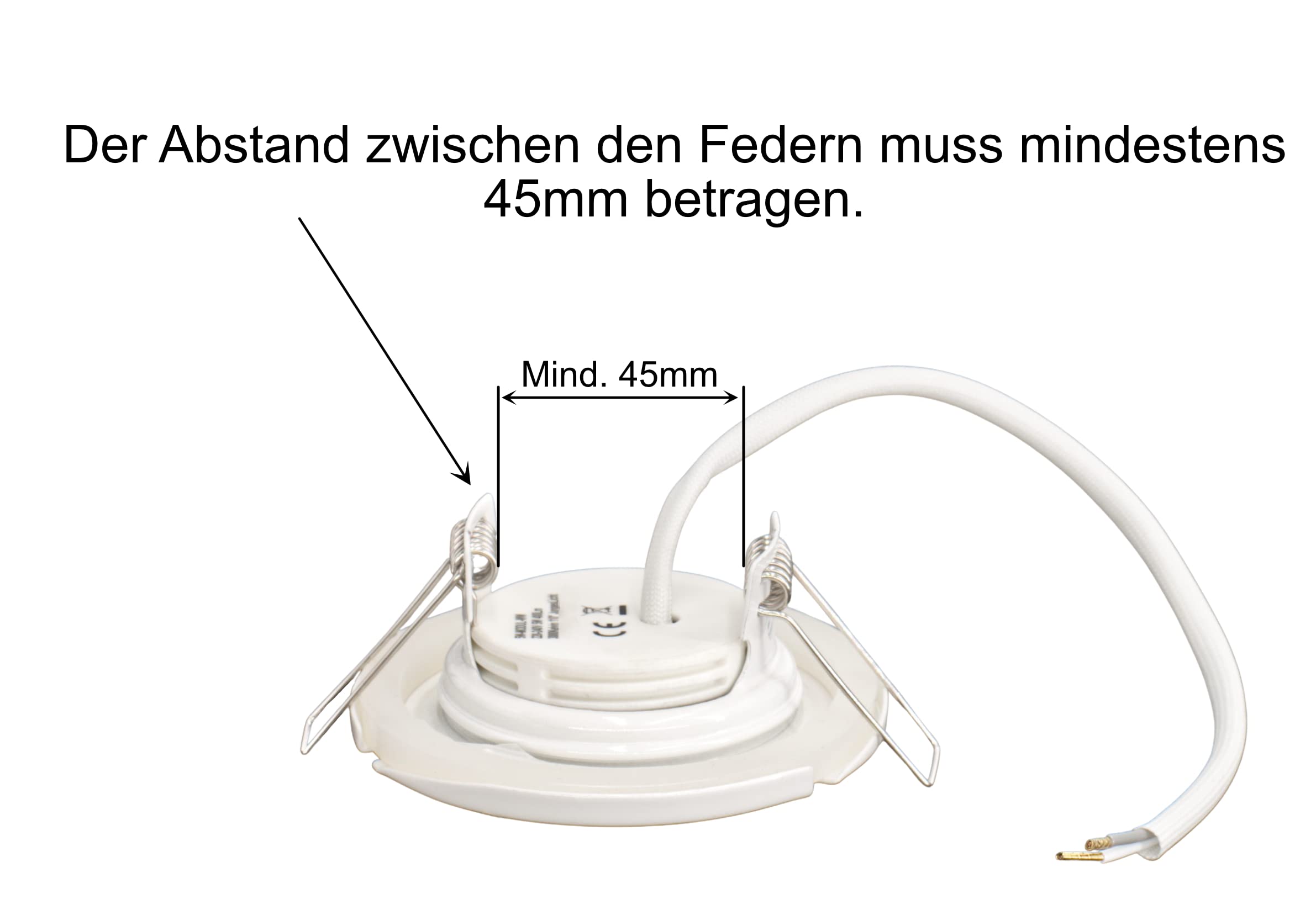 JungesLicht 10x Ultra flaches LED Modul 230V 5W 400lm 3000K warmweiß, Ersatz für GU10/MR16, 50mm Durchmesser, nur 23mm lang, für Deckenspot Einbaustrahler, nicht dimmbar