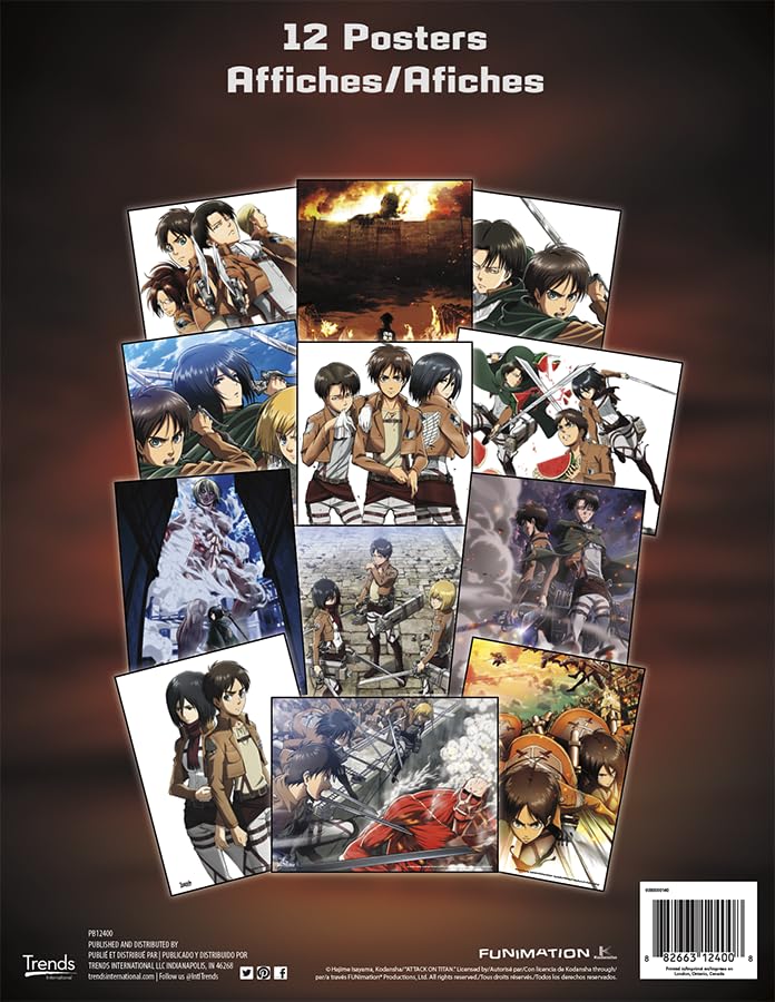 AOTL ポスター Attack on Titan - Fire Wall Poster with Push Pins, 22.375