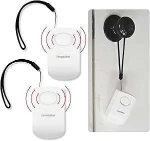 Securityman Door Handle Alarm with 130dB Vibration Triggered Portable Door Alarm - Perfect When Opening for Kids, Toddler, Elderly, Hotel, Travel, Bedroom (2 Pack Door Security)