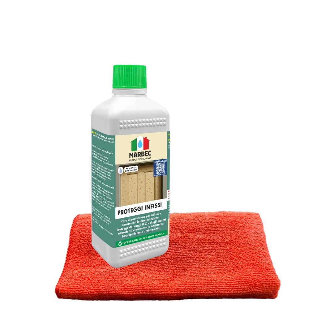 MARBEC KIT MANUTENZIONE INFISSI Kit completo per la pulizia e la protezione di infissi in Legno, Alluminio, PVC, Ferro e Metallo danneggiati dagli agenti atmosferici e dal degrado del tempo.