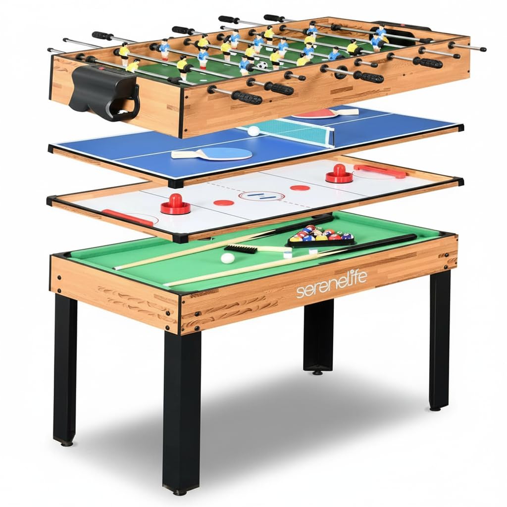 SereneLife 48-inch 4-in-1 Multi Game Table