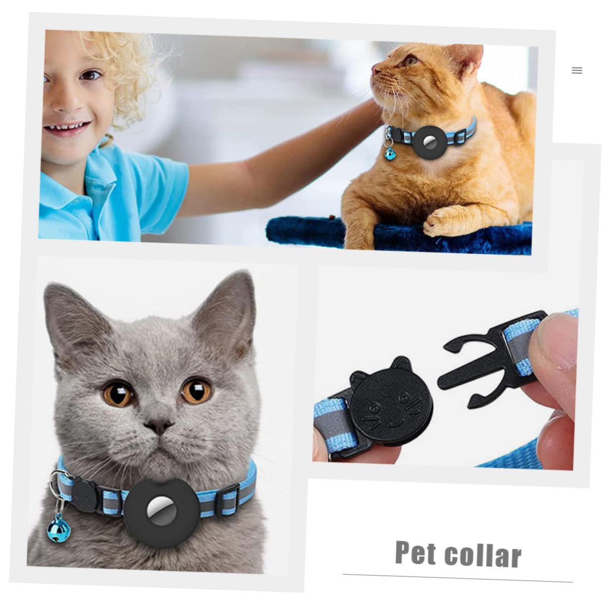 Happyyami 4pièces Collier pour Chat Réfléchissant avec Cloche Et Design De Traçage Et Sécurité Optimale Accessoire Léger pour Chats Et Petits Chiens