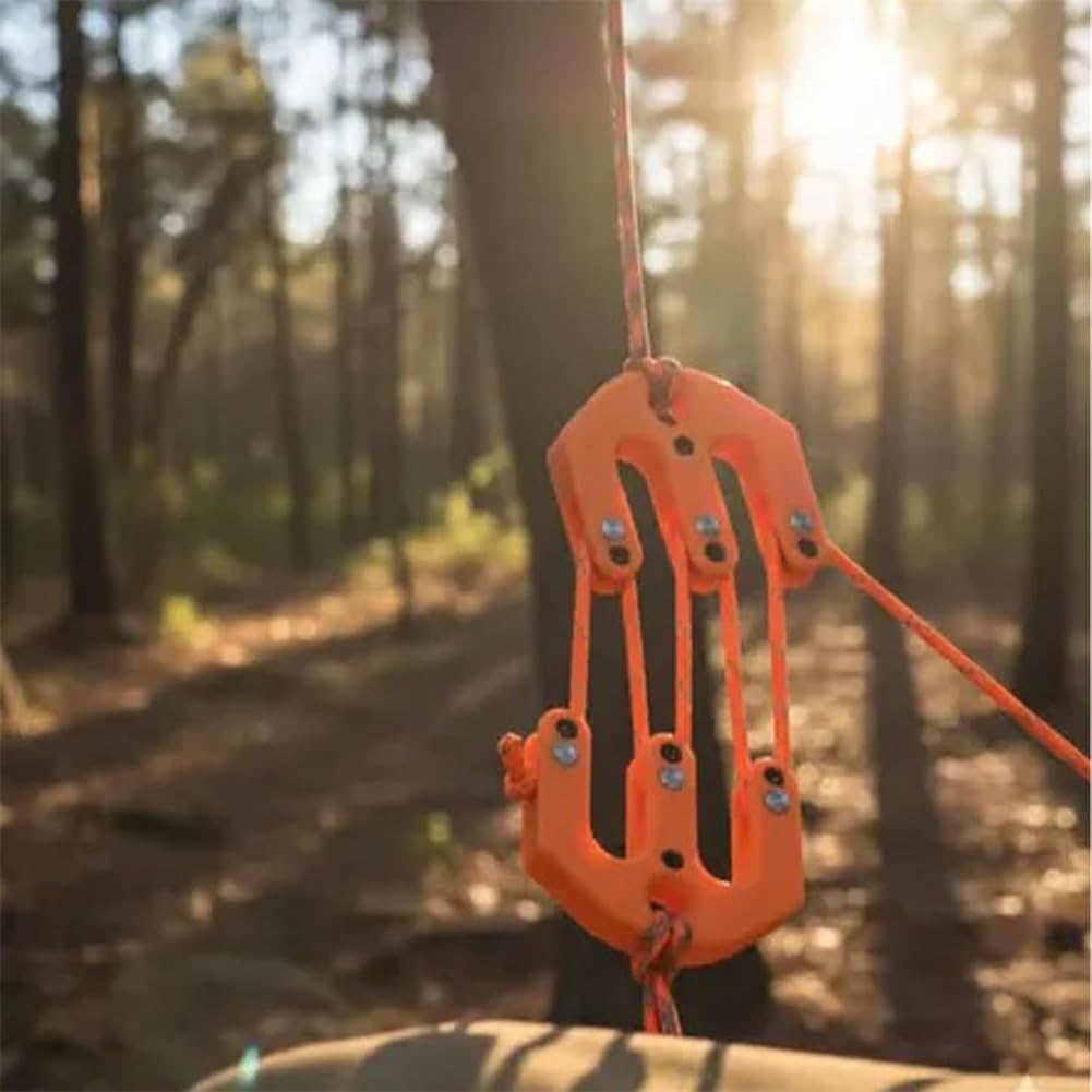 Game & Gear, sistema di sollevamento e attrezzatura, paranco ultraleggero per caccia, blocco in nylon portatile e sistema di puleggia, strumento compatto per sollevamento giochi per caccia in