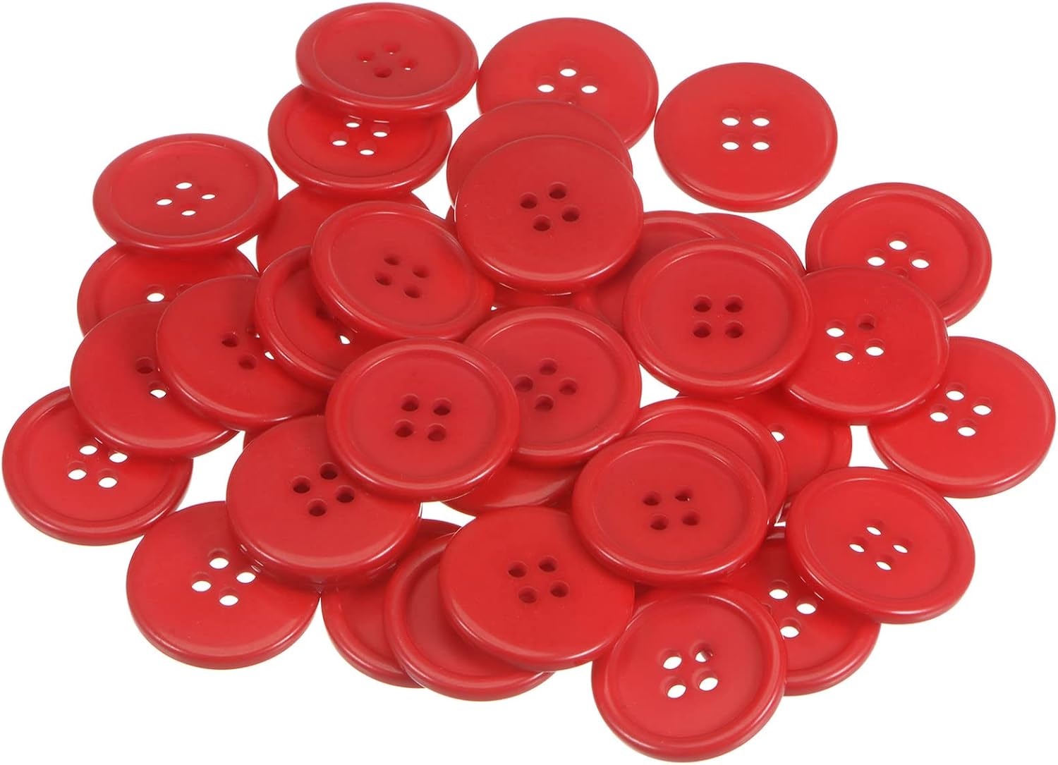 HARFINGTON 100pcs 18L Sewing Buttons 15/32"(11.5mm) Resin Round Flat 4-Hole Craft Buttons for Sewing Clothing and DIY, Orange