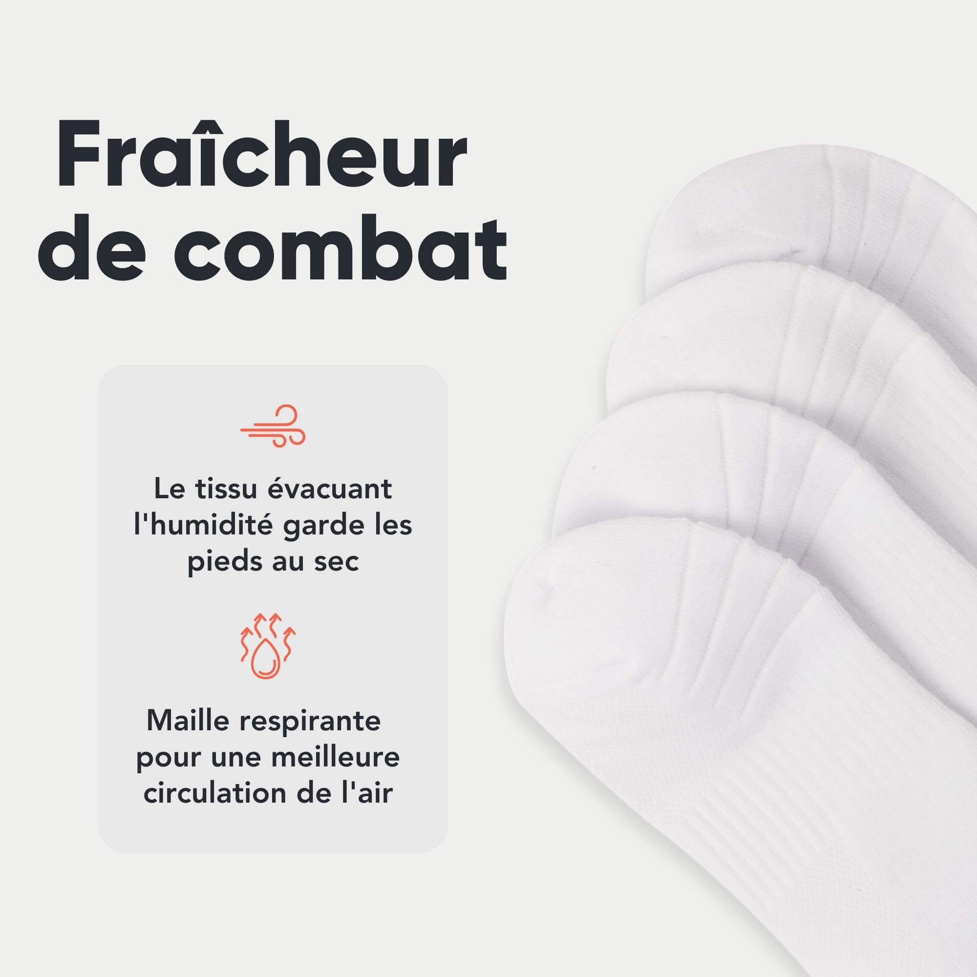 FM London Lot de 8 paires de chaussettes de sport rembourrées, avec renfort supplémentaire, anti-antidérapantes, élastiques