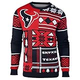 NFL Houston Texans Patches Ugly Sweater, Blue, Medium