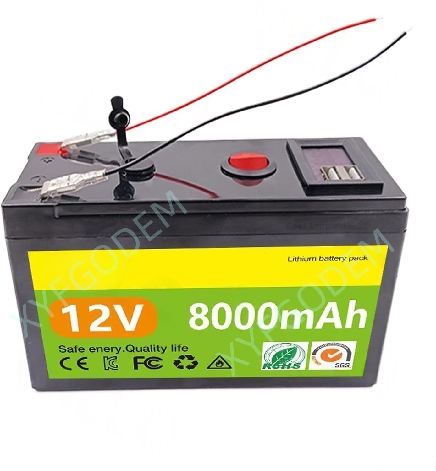 Batería Litio 12 voltios 6Ah 8Ah 10Ah Recargable Iones con Sistema de gestión (BMS) para patinetes Infantiles iluminación Emergencia y Kits Repuesto para Luces solares