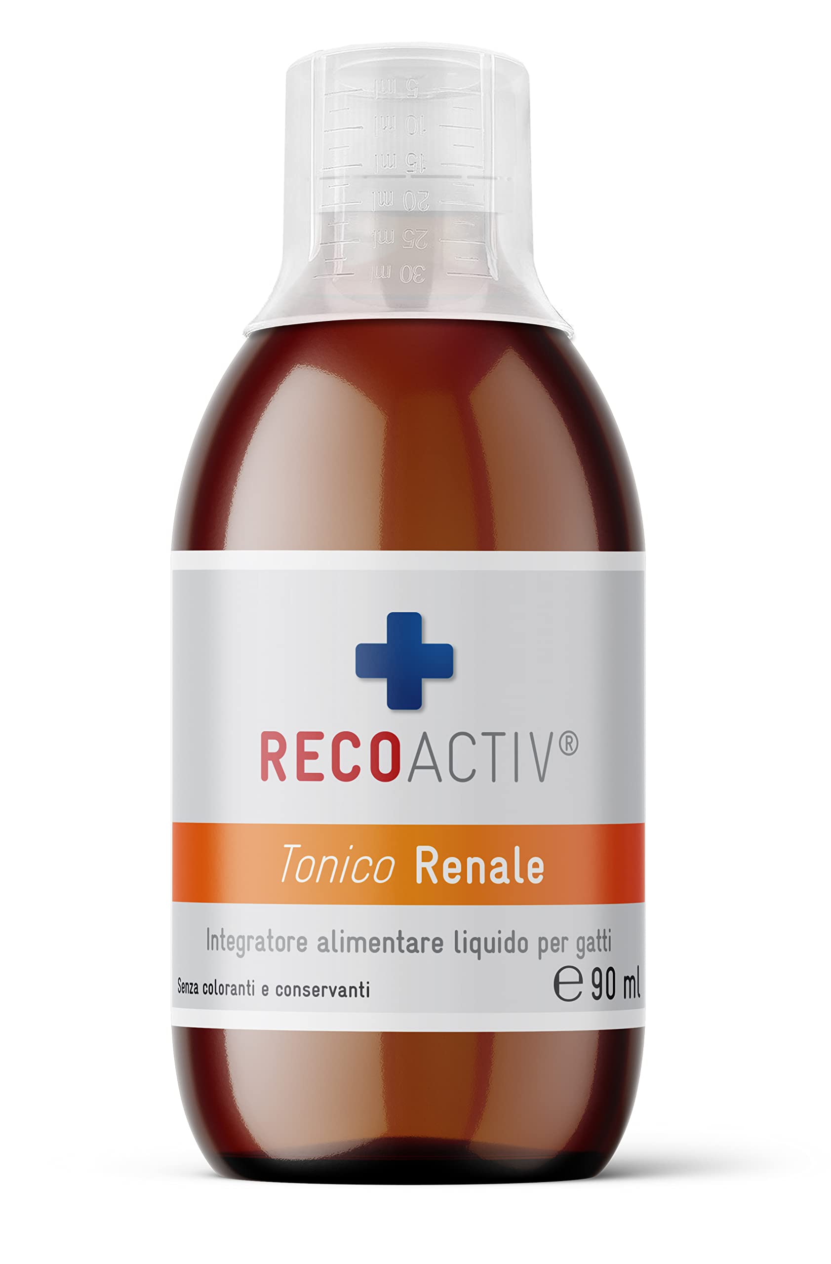 RECOACTIV Tonico Renale per gatti, 1 x 90 ml, integratore alimentare per supportare la convalescenza in caso di primi sintomi di compromissione della funzionalità renale nei gatti o come profilassi