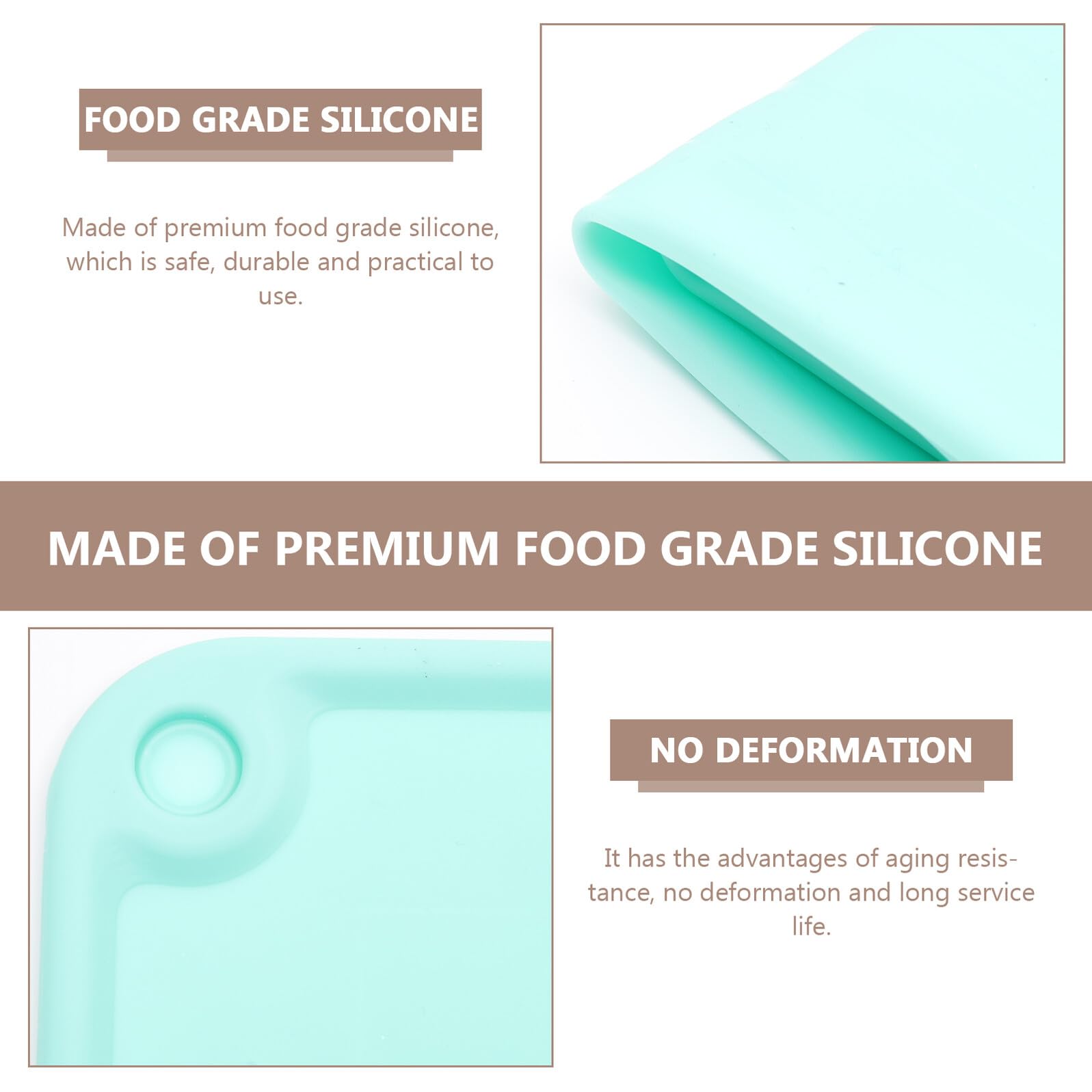 SHINEOFI Silikon Knetmatte 60x80cm Rutschfest Antihaftbeschichtet Teigmatte für Backen und Kochen Küchenrolle Haushalts Backmatte Bpa Frei