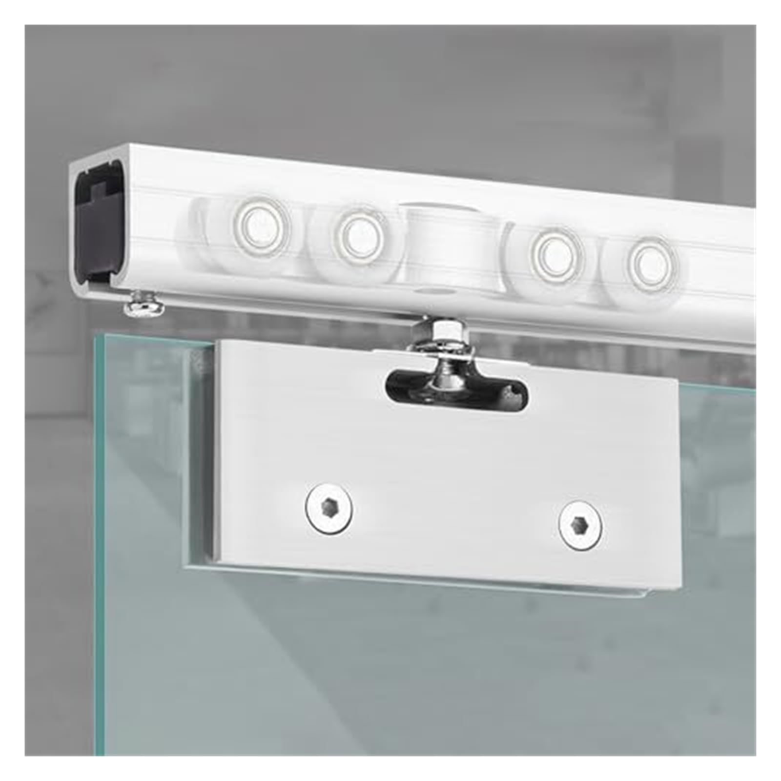 YDHSIKK Glass Sliding Door Track, Bypass Wardrobe Closet Door Track Set Sliding Glass Door Hardware Kit Multiple Lengths(1.4m/4.6ft)