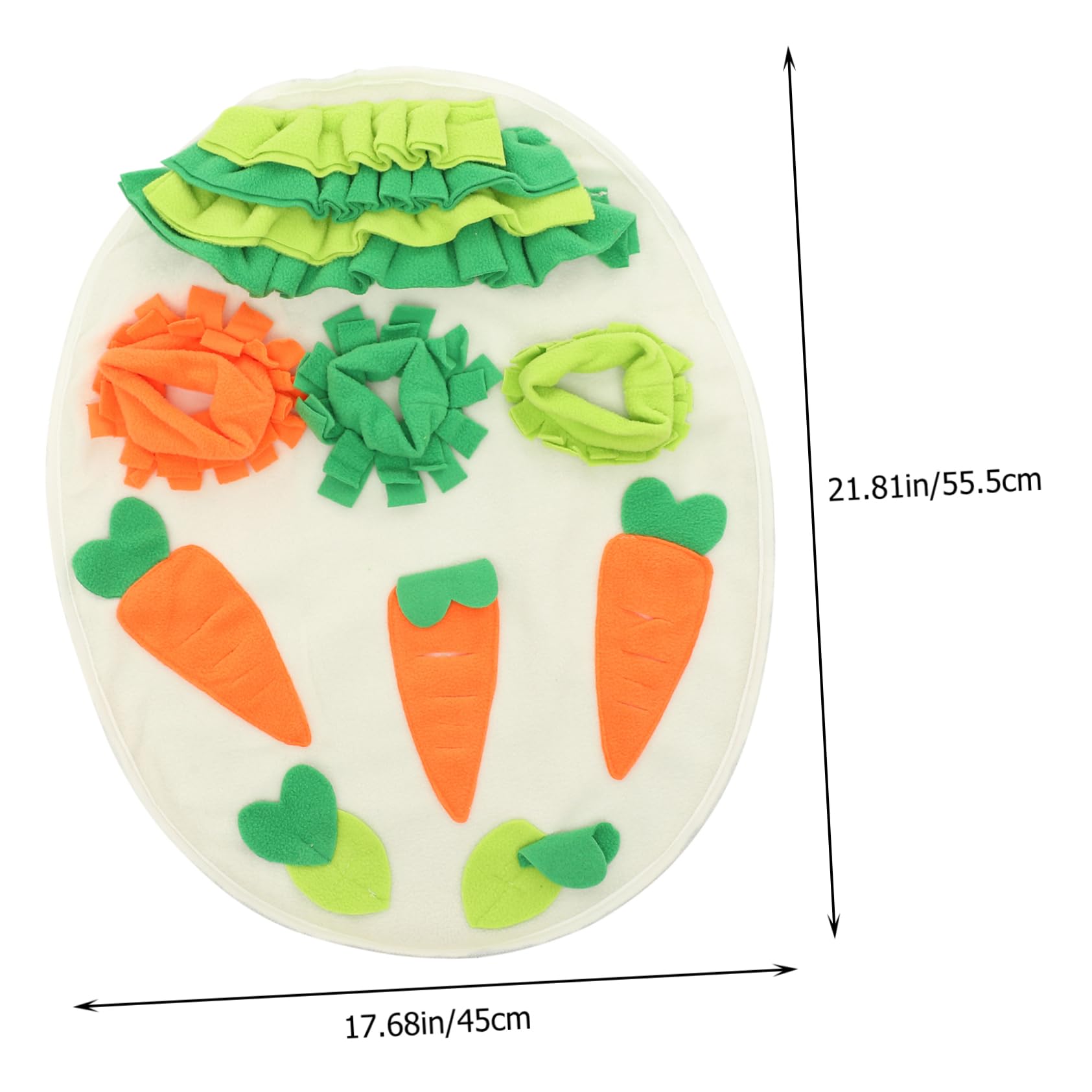 QWORK Schnüffelmatte Für Kaninchen & Meerschweinchen – 58,4 X 58,4 Cm, Buntes Gemüsemuster, Aus Polarfleece