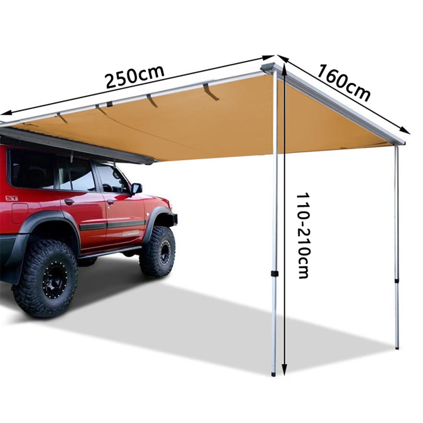 Namiot samochodowy, markiza do kampera, wysuwana markiza pojazdu, 420D PU 2000 mm wodoodporna osłona przeciwwiatrowa do markizy pojazdu, do 4 x 4 biegnika nad lądem SUV-a, ciężarówki, kampera