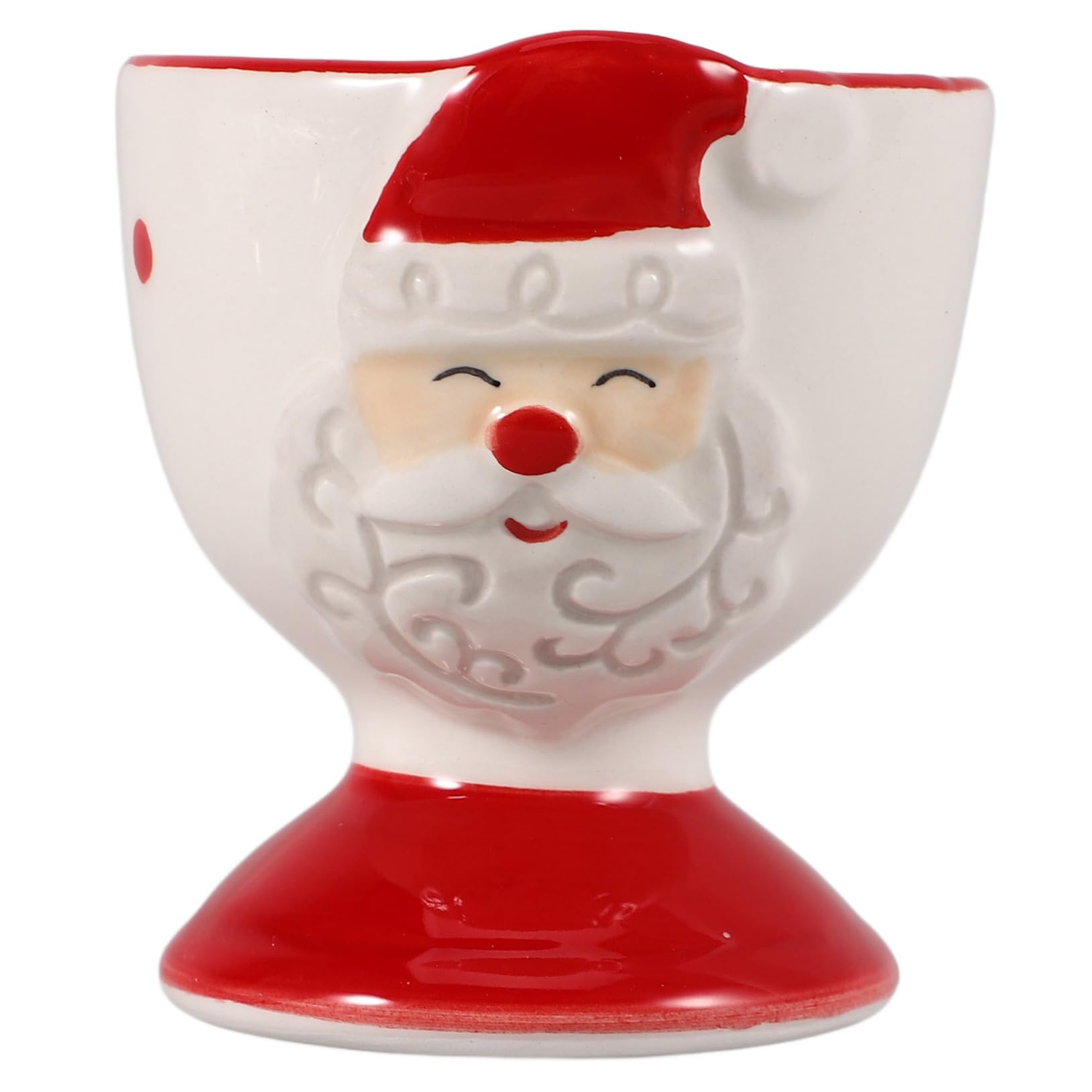 COLLBATH Egg Cup Egg Boiling Cups Xmas Style Egg Holder Cup for Boiled Egg Home Egg Storage Stand Egg Supporting Cup Ceramic Egg Supporting Rack Adorable Egg Stand Display Stand for Egg