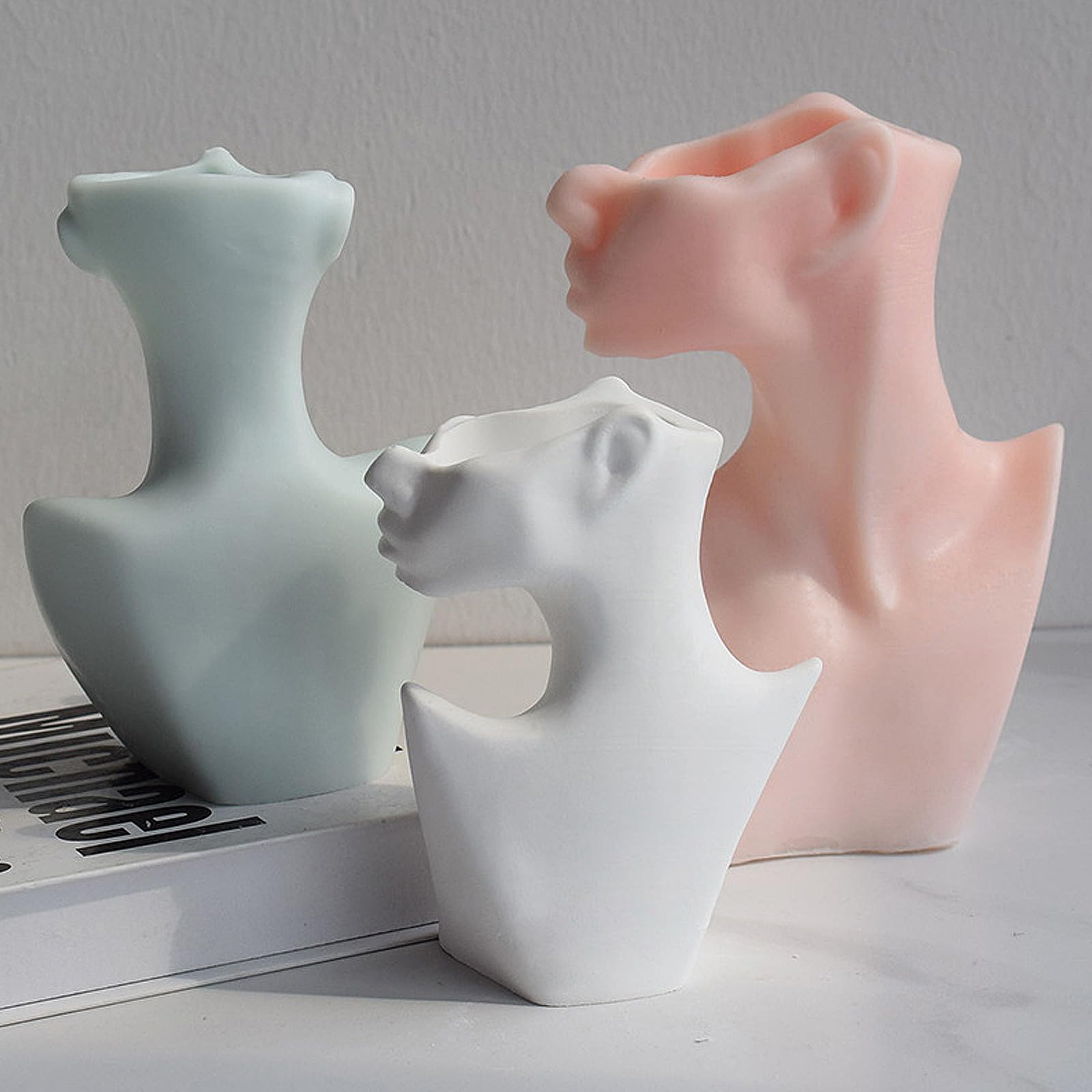 Molde de silicona para hornear de chocolate, diseño de flores 3D, para manualidades, jabón reutilizable, suministros de yeso, hogar, retrato abstracto, forma de flor