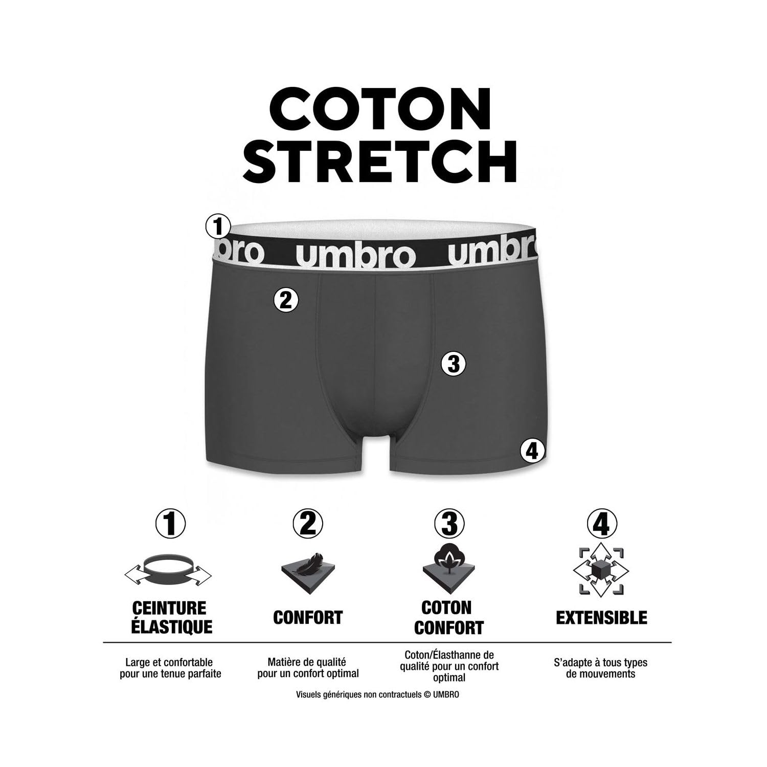 Umbro Bokserki męskie z bawełny, bokserki męskie, miękkie i hipoalergiczne (zestaw 8 sztuk), rozmiar XL, A4, XL