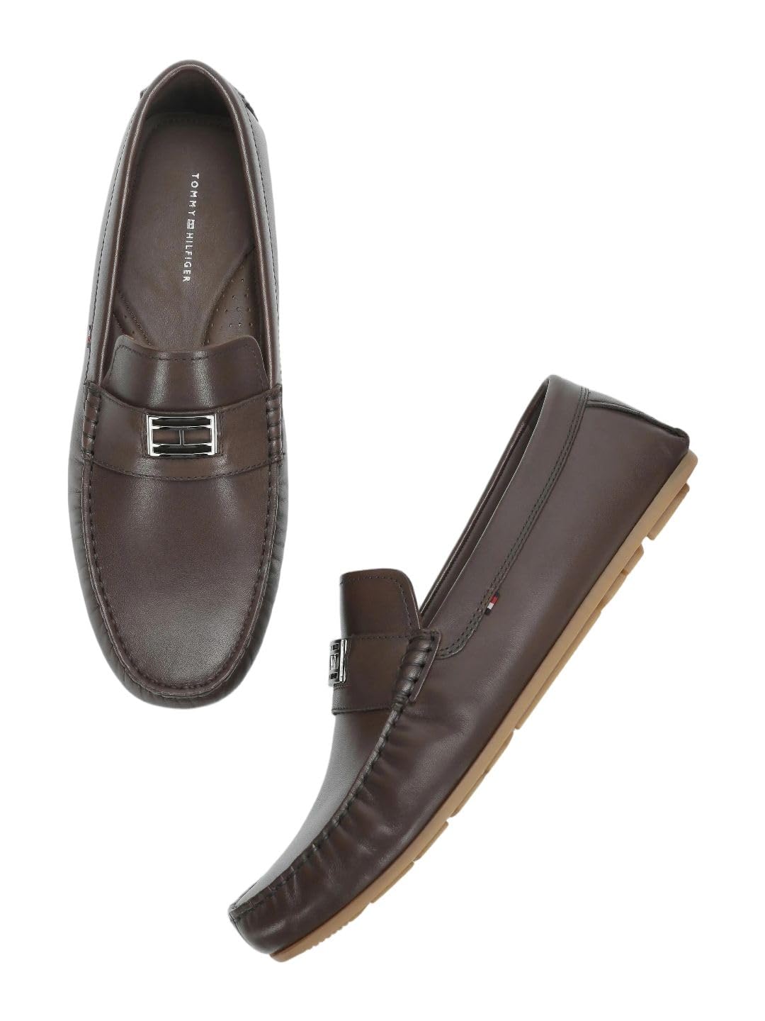 Solid Black Leather Loafers-image-26