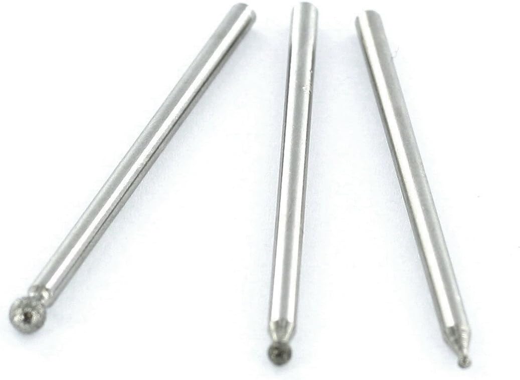 RotacraftRound Diamond Burs, Pack of 3, Silver