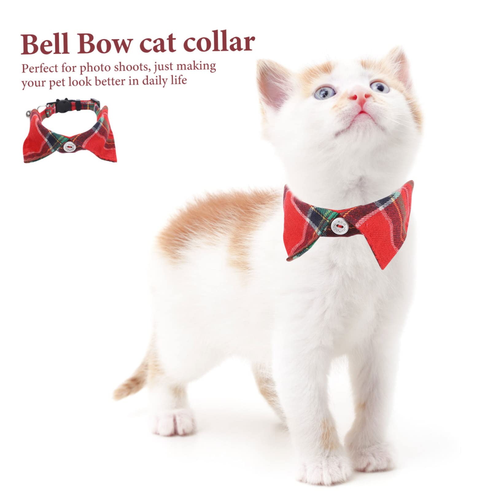 ABOOFAN 5 Pezzi Grandi Collare Per Gatti Design Scozzese Collari Regolabili Per Gatti Con Campanelli Collari Per Animali Domestici