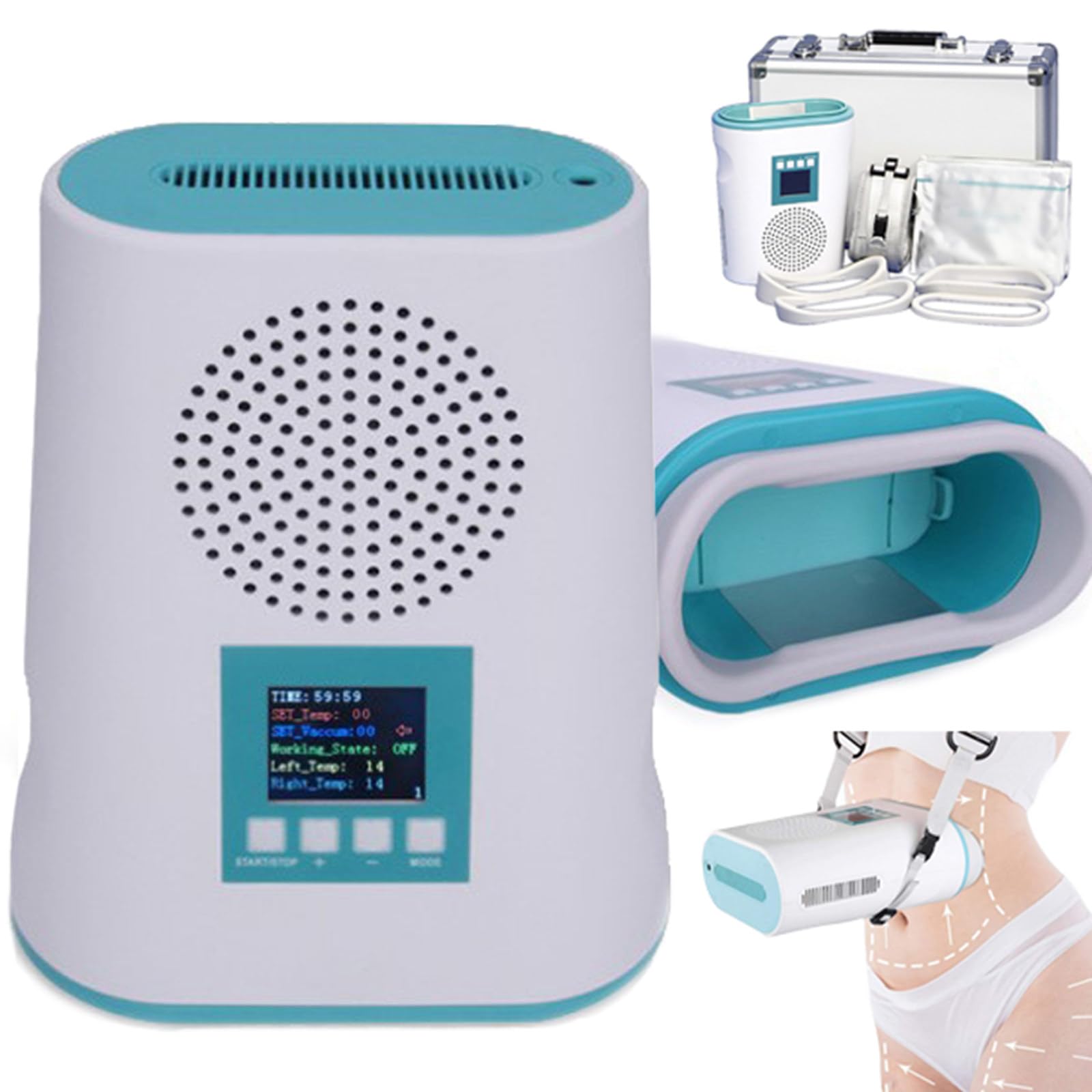 Macchina per Dimagrire per Criolipolisi a Forma Corpo 360 Congelamento Grassi Crio Crioterapia Macchina Percasa Scolpire Corpo, Rassodare Pelle, per Addome, Braccia E Cosce, -2°c~12°c, Max 45 Kpaher