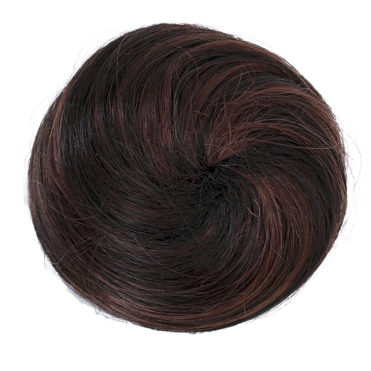 CAISHA 100% Cabello Real Moño Postizo Hepburn Moño Coletero Mezcla Marrón Oscuro H311l