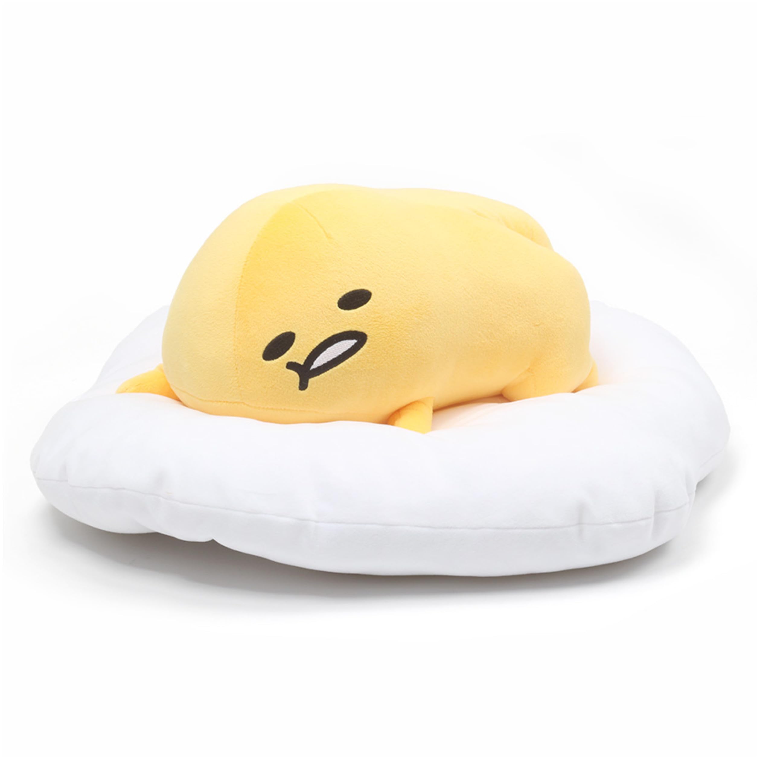 GUND Gudetama The Lazy Egg Laying Down Plush, Sanrio Plush, Kawaii Stuffed Animal, White/Yellow, 17”