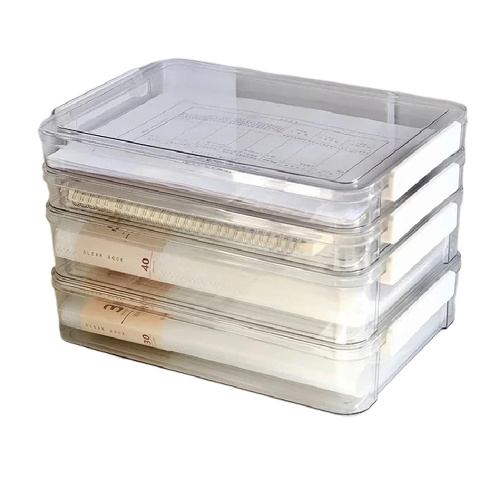 Organizer Trucchi Custodia Porta Carte for Uso Domestico In Acrilico Trasparente for Carta Da Scrivania, Organizer for File A4(L)