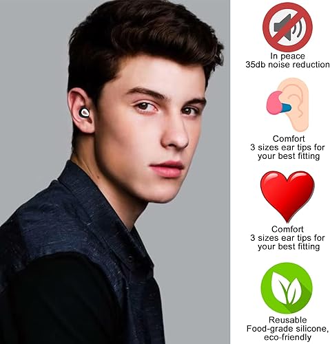 Miniatura 3 de 2 pares de tapones para los oídos con cancelación de ruido para dormir, tapones de silicona para los oídos para el trabajo, tapones para los oídos