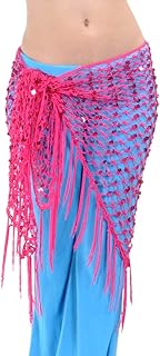 وشاح الورك للرقص الشرقي من بيلي ليدي، شال مثلث مصري، فكرة عيد الميلاد - لون وردي