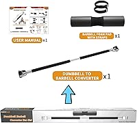 Vista 9 de Dumbbell Barbell Converter Bar Set, Adjustable Dumbbell Converter for Home Gym, Compatible with Most Dumbbells Including BowFlex, All-Steel Bar