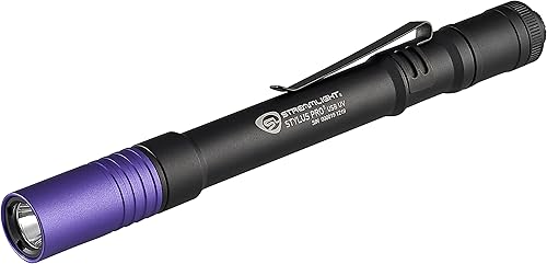Streamlight 66149 Stylus Pro USB 400nm UV recargable pluma con cable USB y funda de nailon, color negro