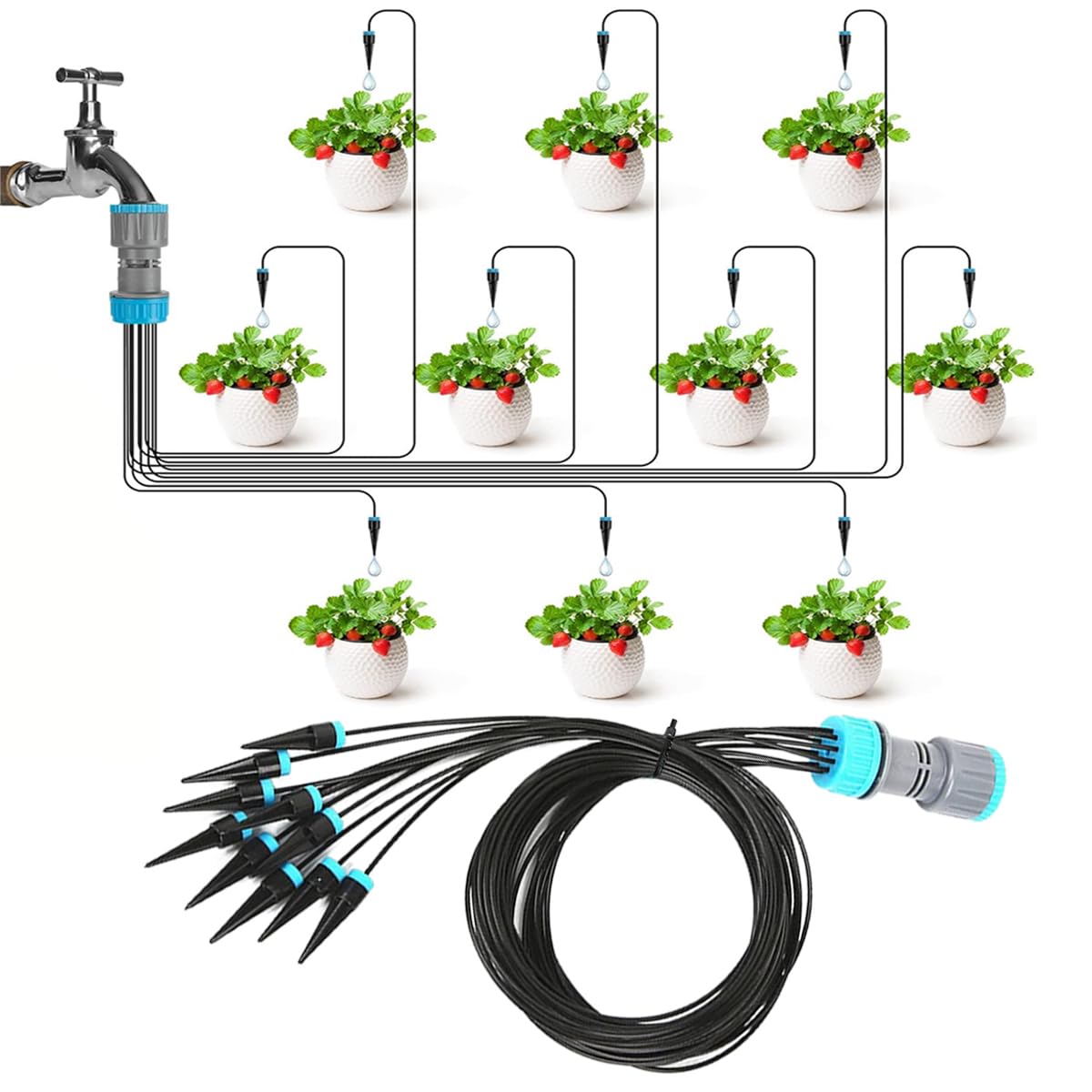 HASTHIP® Slow Drip Irrigation Kit - Garden Plant Watering Devices - Self Drip Irrigation Device for Plants - Gardening Water Irrigation System with 10 Dripper Head Kit - for Garden/Lawn/Planter (B0DDK4FXHB) Amazon Price History, Amazon Price Tracker