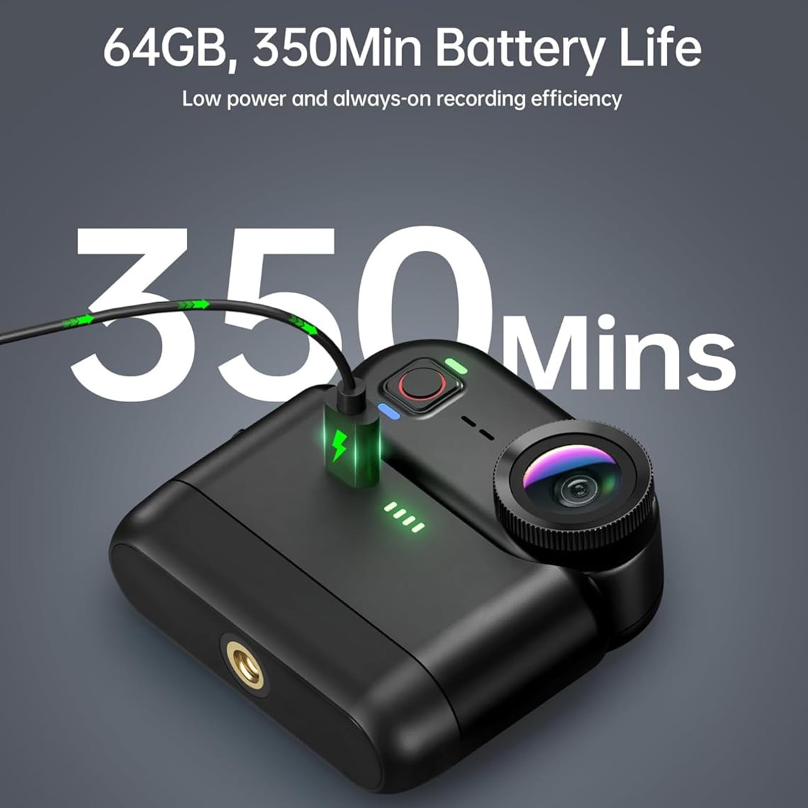 Caméra d'action au Pouce 4K, Portable Magnétique étanche à l'eau