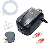 Uniclife Aquarium Air Pump Dual Outlet Fish Tank Aerator with Accessories for 5-200 Gallon Tank 10-100 Gallon