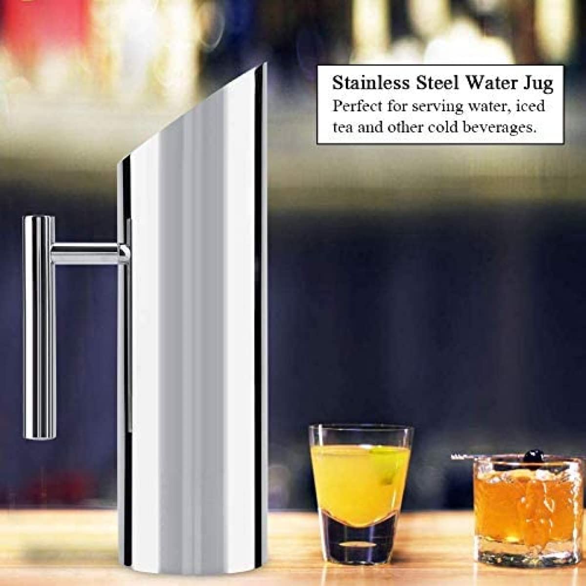 Jarra/Jarra De Agua De Acero Inoxidable, Jarra De Acero Inoxidable Premium De 1,5 L con Protector De Hielo para Agua, Café, Té Helado, Limonada, Leche-2L