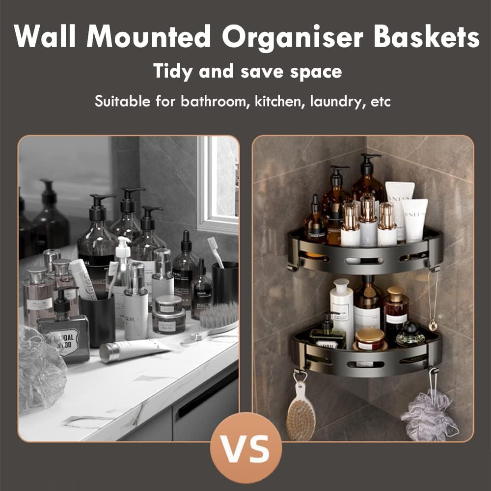 Bathroom Corner Shelves Bathroom Organiser Corner Shelf for Bathroom Wall Self Adhesive Bathroom Shelf Bathroom Corner Stand Corner Rack for Organiser Without Drill(Pack of 1)