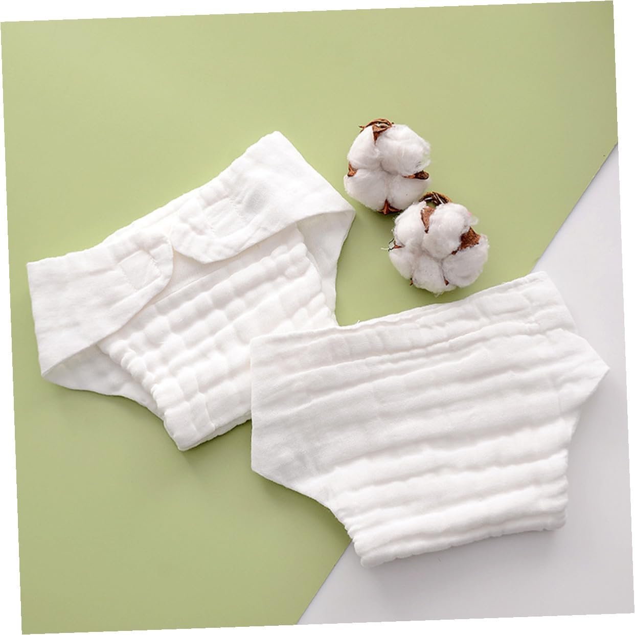 Forros de Pañales de Algodón para Bebés, 5 Piezas, Blanco, M