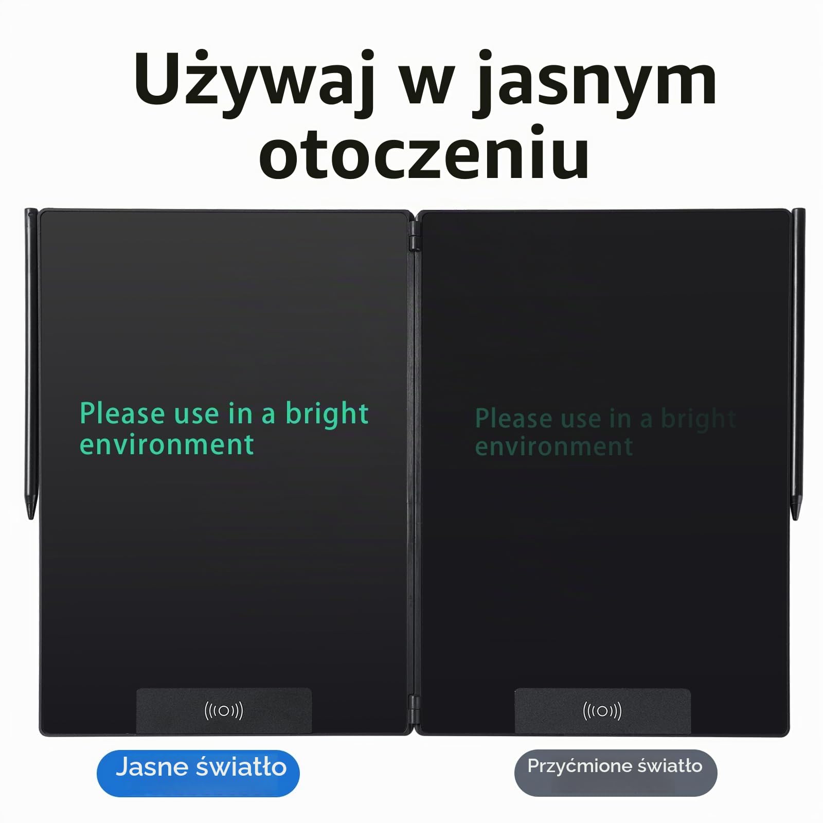 EMEBAY Tablet do pisania 14,3" składany ekran LCD, ultracienki cyfrowy notatnik dla dzieci i dorosłych, wymazywalny notatnik do tabletu, pisania, rysowania, zostaw wiadomość