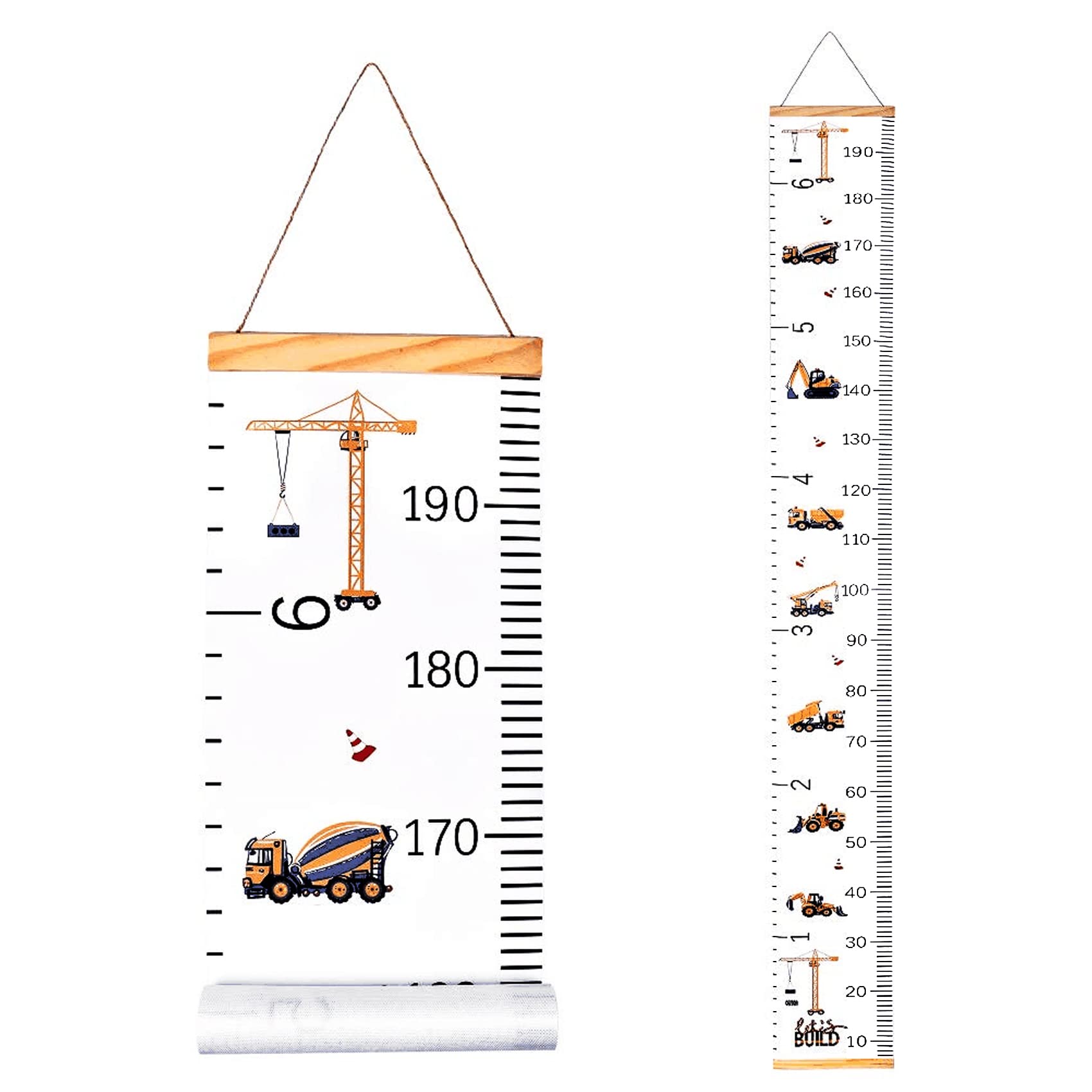 Buy JJGoo Kids Baby Growth Chart Hanging Ruler Wall Decor, Wood Fabric