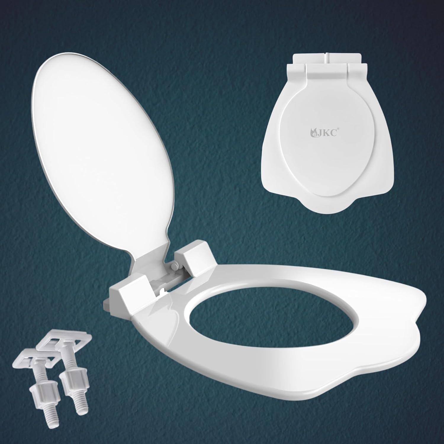 MONIT Polypropylene Anglo Indian Toilet Seat Cover for Western Toilet/Kamod with jet sprey - Glossy White Slimfit (Anglo Indian Seat)-image-24