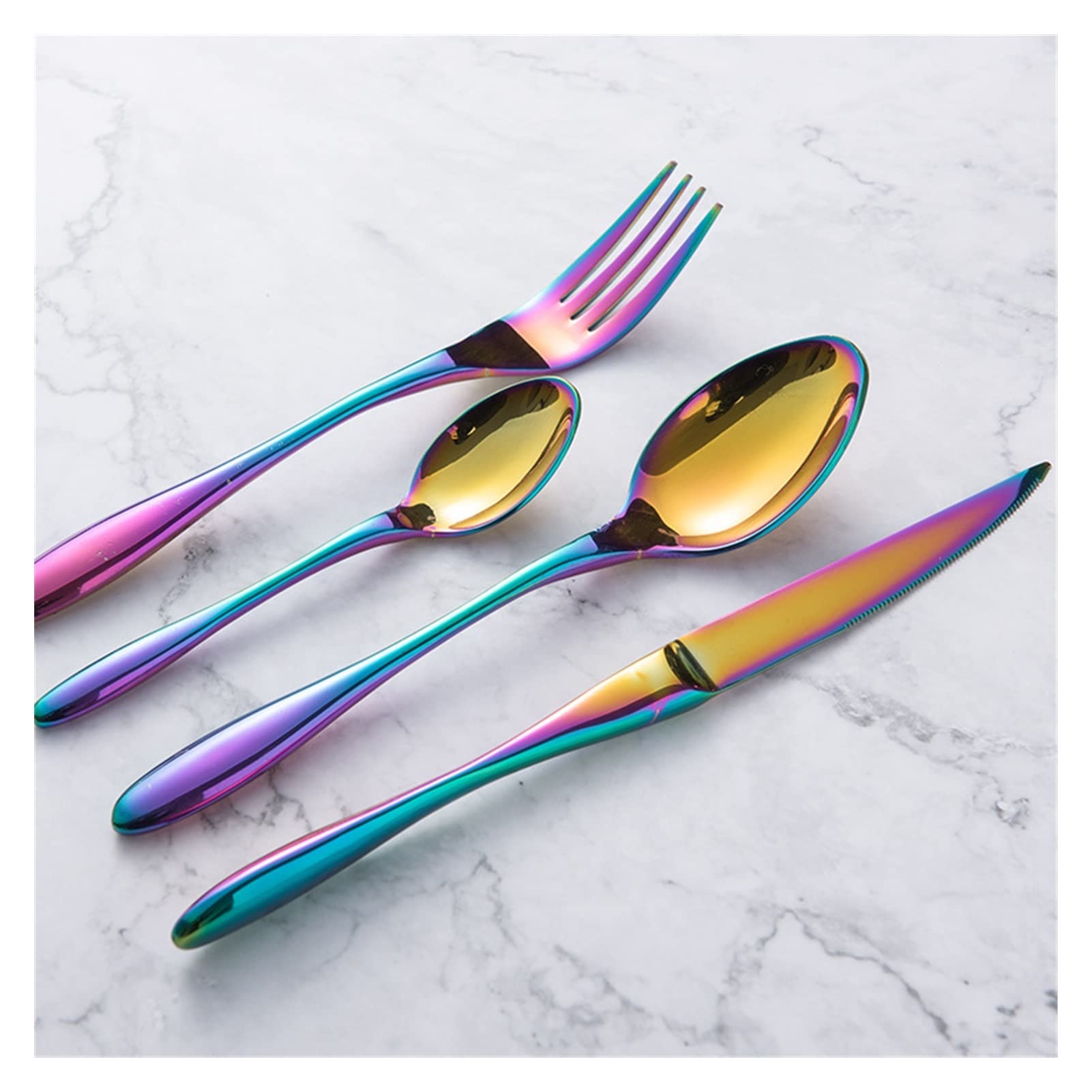 Party 18/10 Eco Friendly Acciaio Inox Posate Set Oro Cena Coltello Forchetta Cucchiaio Cucina Stoviglie Set di Stoviglie 4 Pezzi/Set Eccezionale