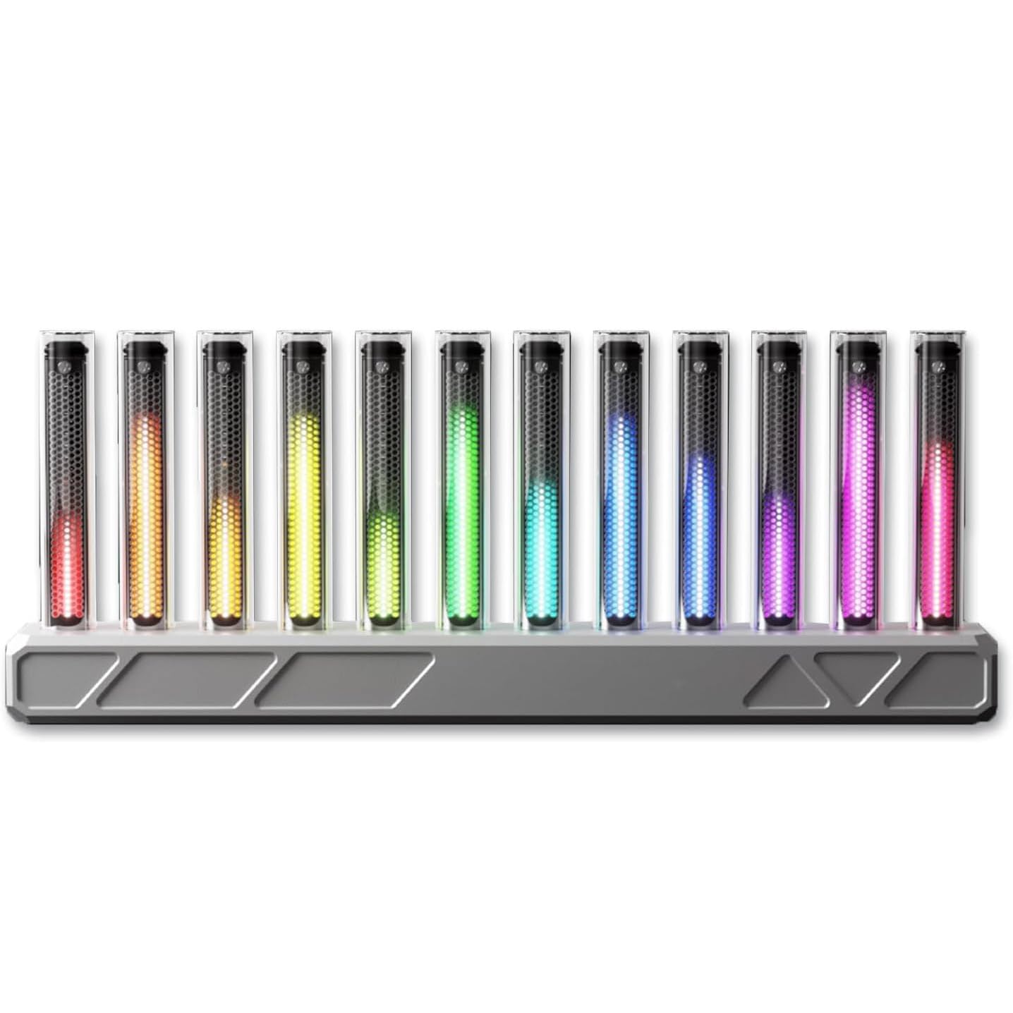 RGB Sound Pickup Spektrum Lampe, LED Musik Rhythmus Licht mit 12 Nixie Röhren, 10 Lichteffekten, USB-Eingang für Studio und Gaming Zimmer